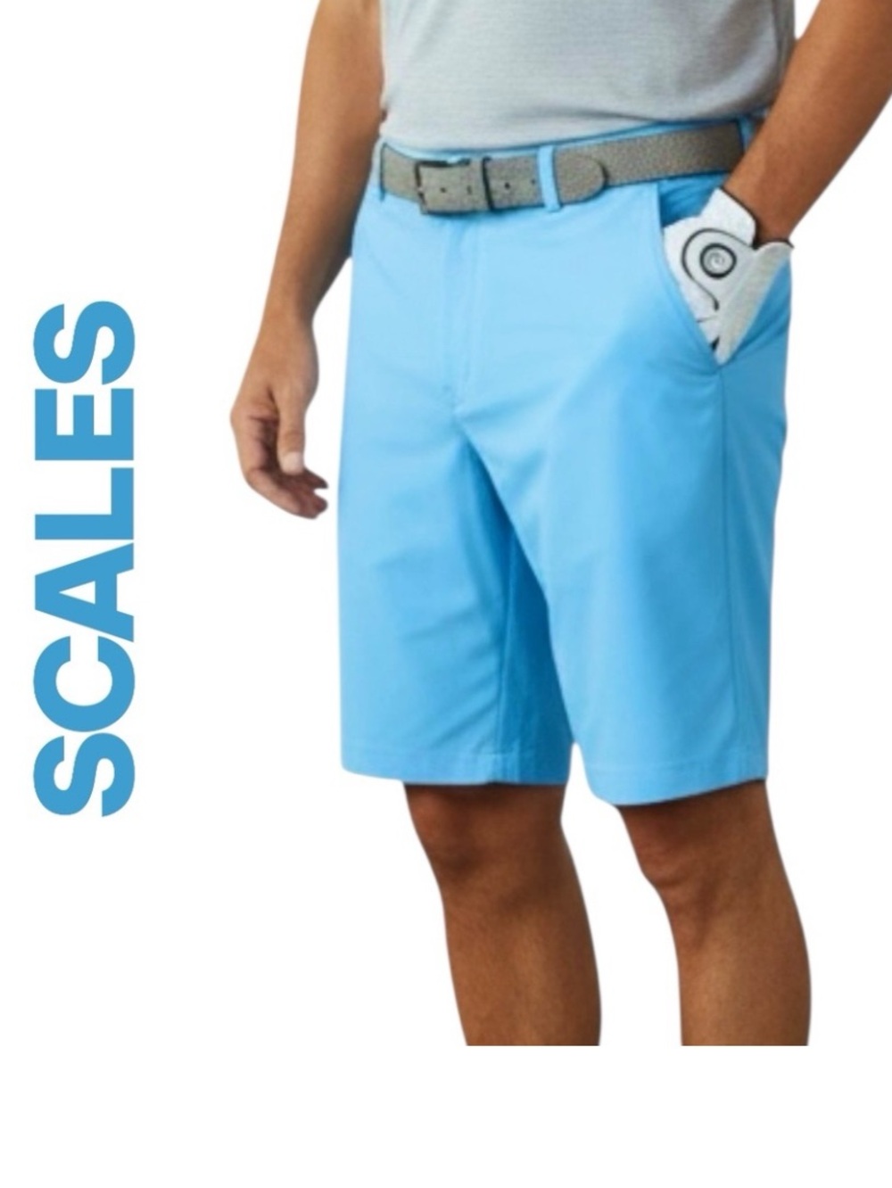 Scales Performance Golf Shorts Men’s Blue Flat Front Zip/Pockets Sz 40